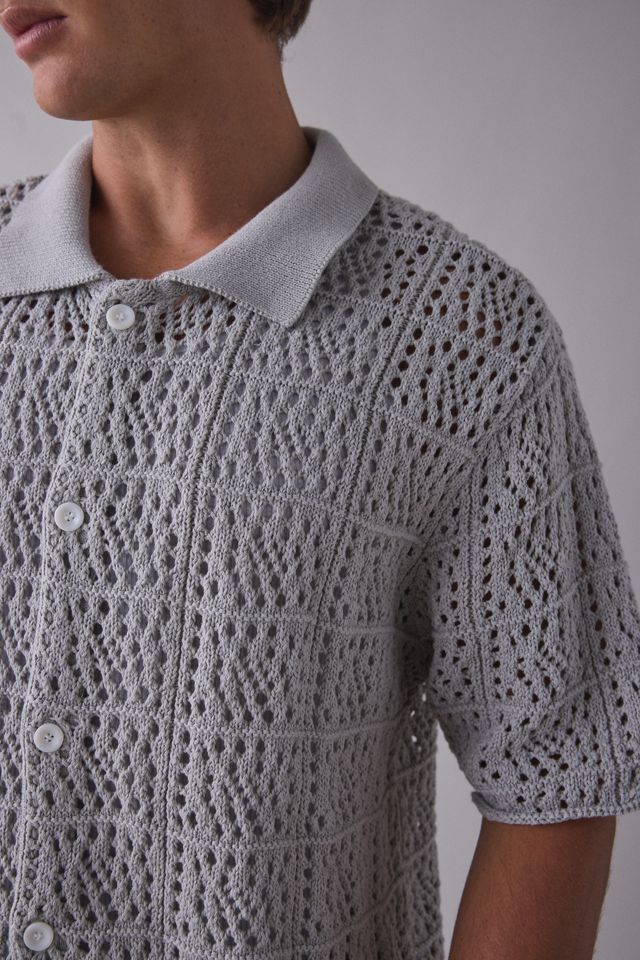 925 Originals Kurt Crochet Button-Down Polo Sweater #3