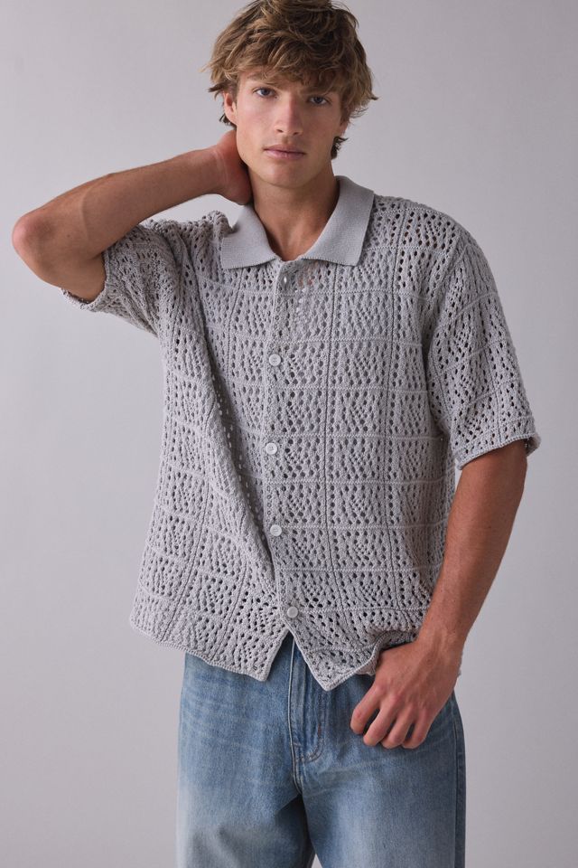 925 Originals Kurt Crochet Button-Down Polo Sweater #4