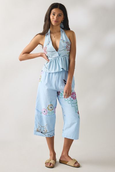 ReMADE By UO Remnants Patchwork Hand Embroidered 2-Piece Set