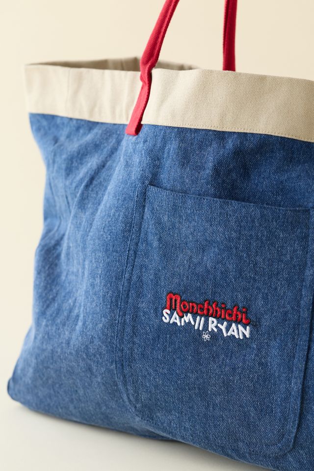 Samii Ryan X Monchhichi™ Washed Denim Tote Bag #1