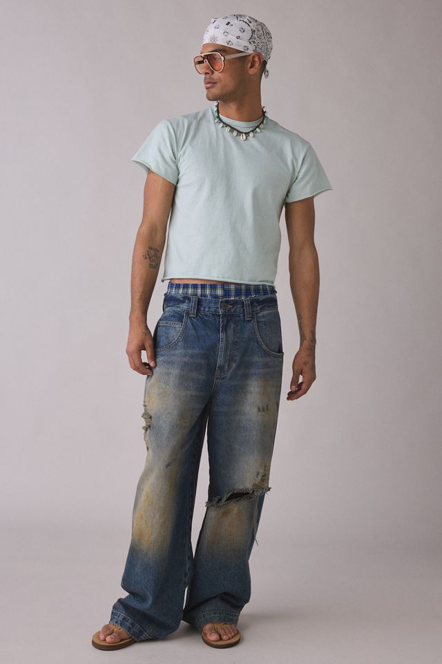 ReMADE By UO Overdyed Raw Cropped Tee #3