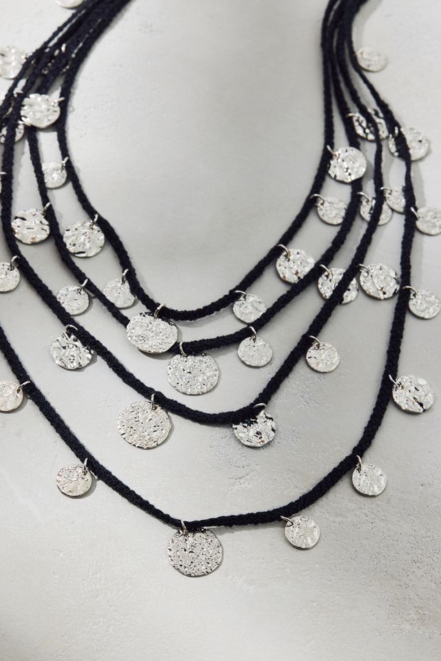 Positano Coin Corded Layered Bib Necklace #2