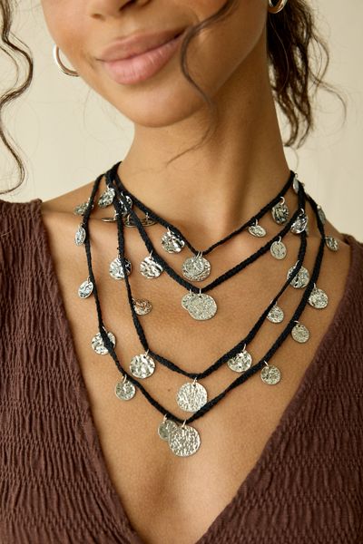 Collier plastron superposé à cordons Positano Coin