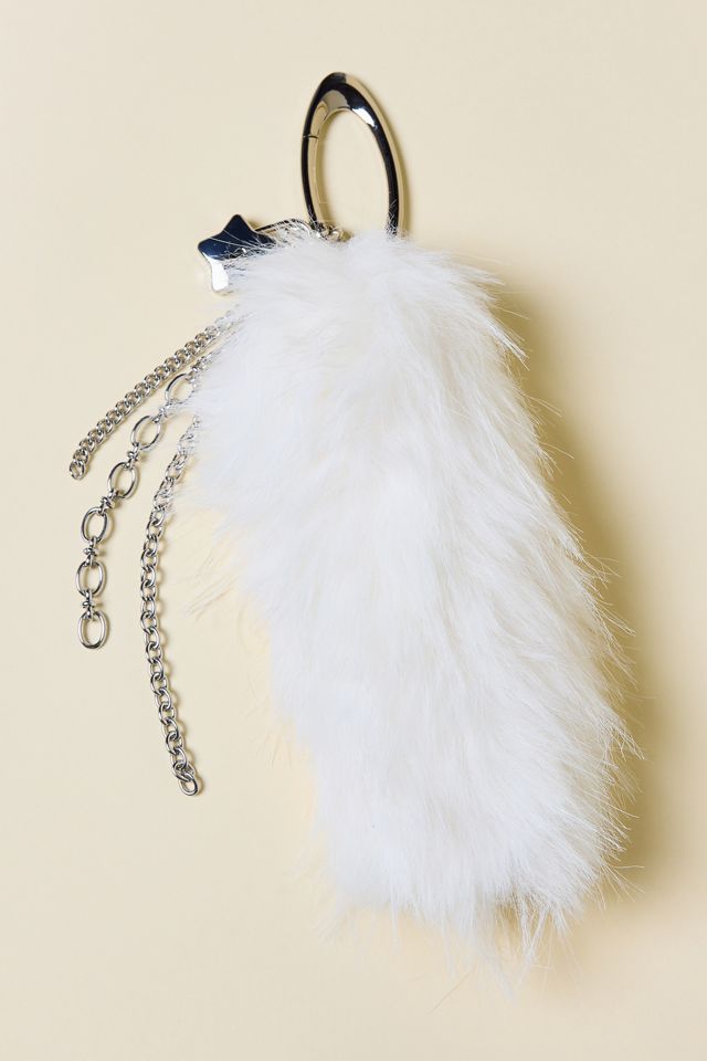 Porte-clés à queue en fausse fourrure duveteuse #1