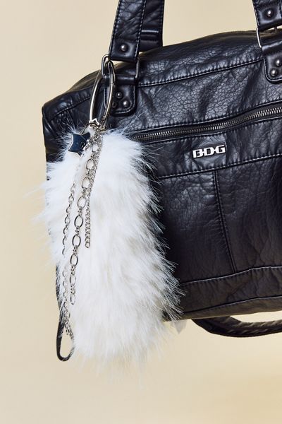 Porte-clés à queue en fausse fourrure duveteuse