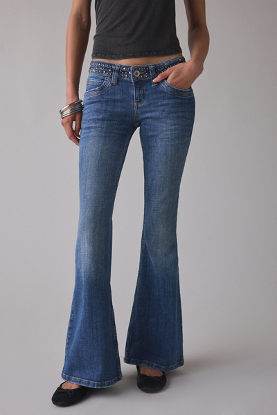 BDG Miko Studded Low-Rise Flare Jeans | Urban Outfitters