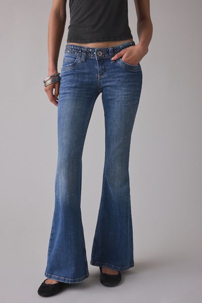 BDG Miko Studded Low-Rise Flare Jeans