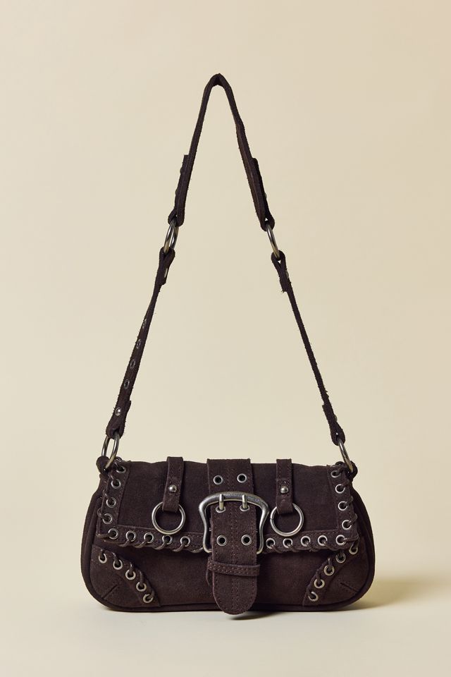 Silence + Noise Jade Suede Rivet Bag #1
