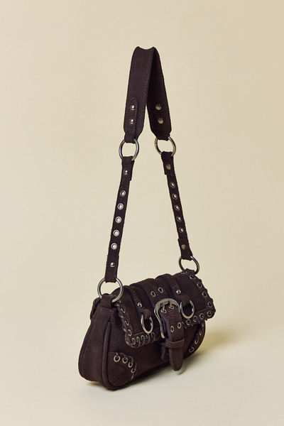 Silence + Noise Jade Suede Rivet Bag