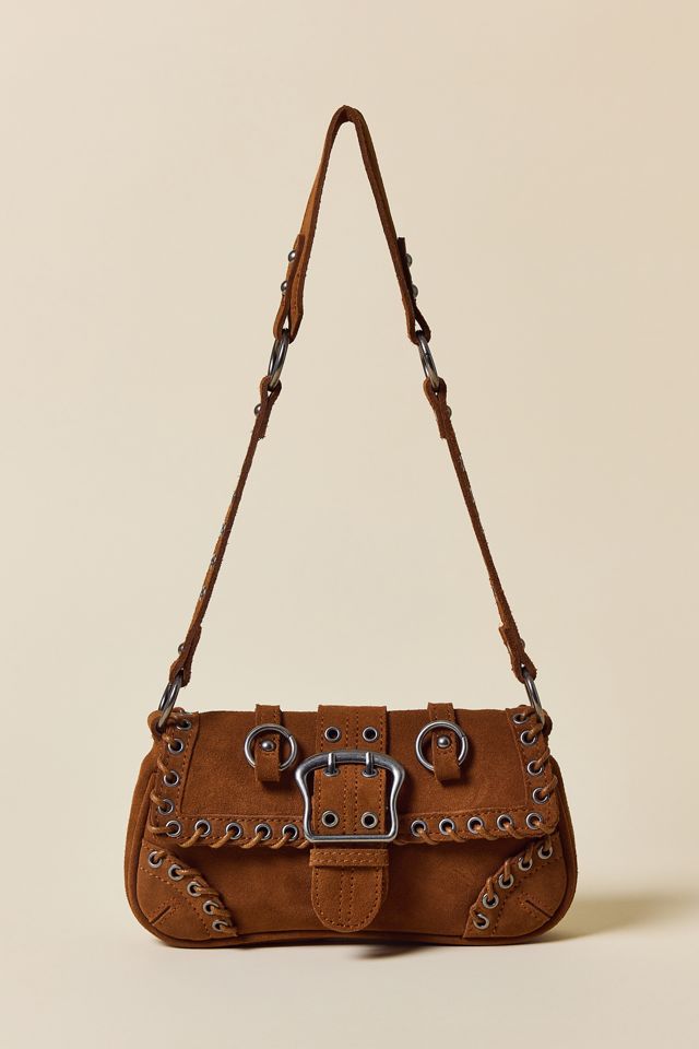 Silence + Noise Jade Suede Rivet Bag #1