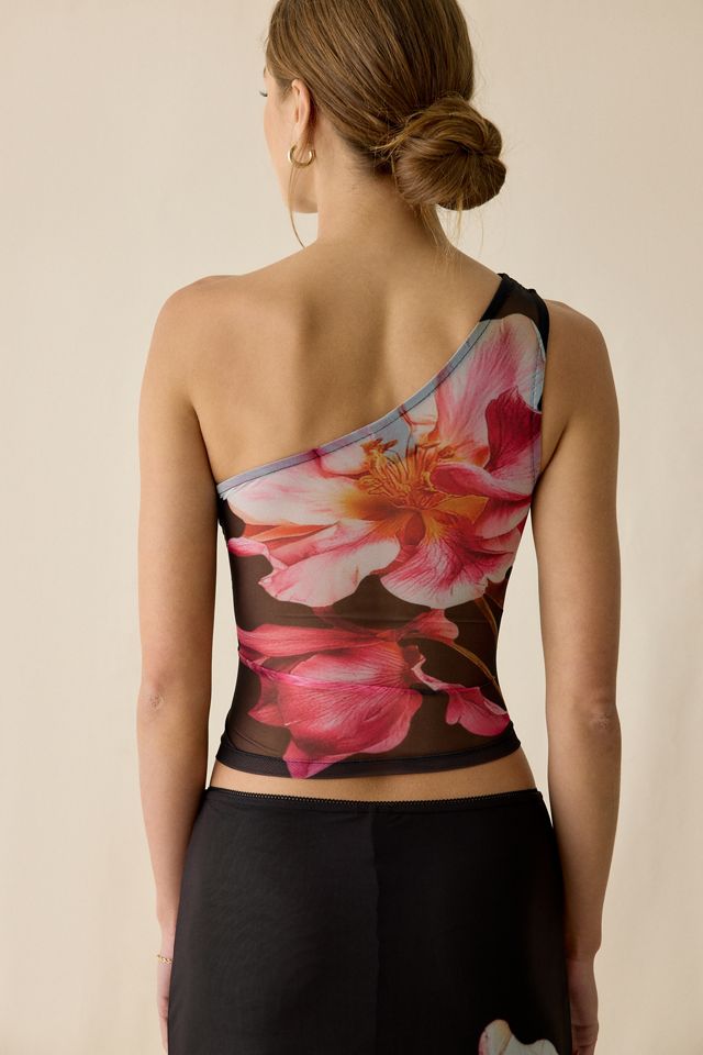 Haut en maille à une épaule UO Octavia à imprimé floral tropical #2