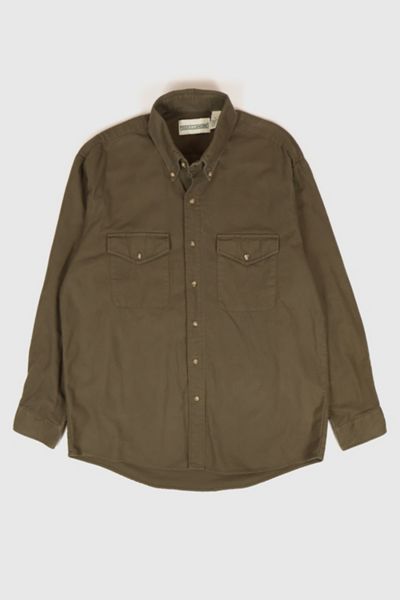 Vintage Brown Flannel Button-Down Shirt