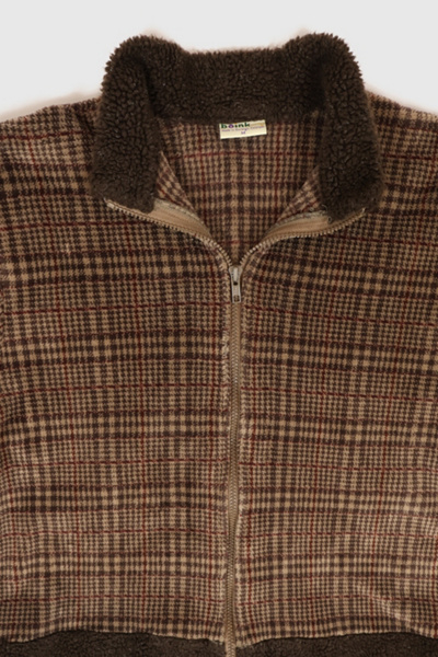 Vintage Plaid Full Zip Fleece Jacket