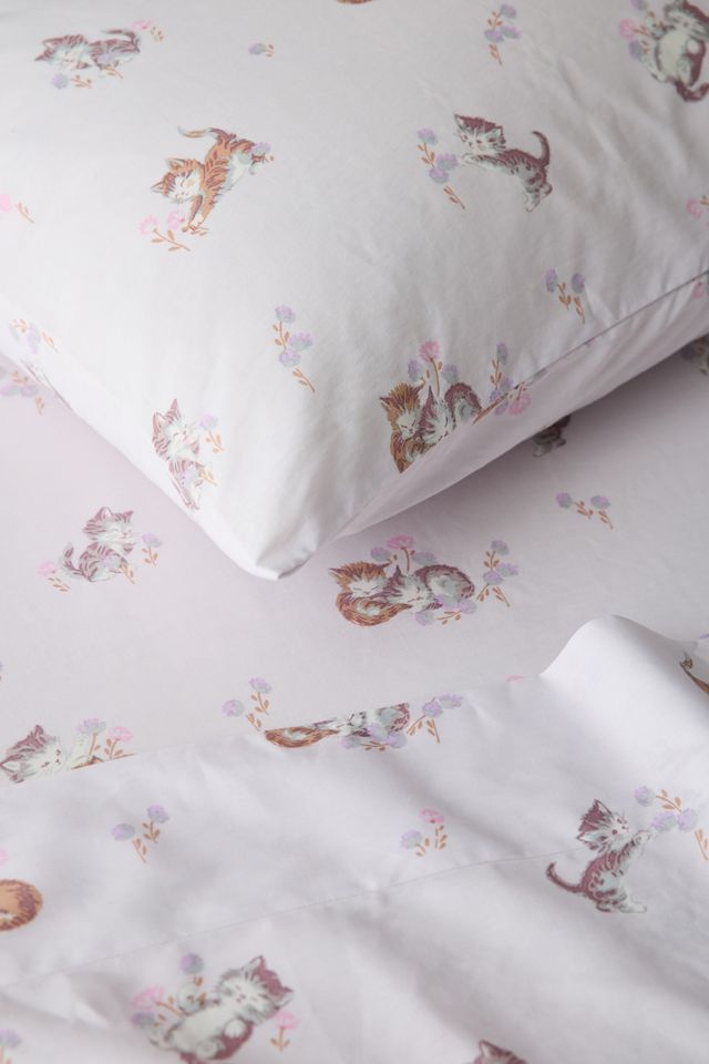 Vintage-Style Kitties Patterned Sheet Set #1