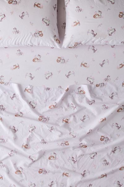 Vintage-Style Kitties Patterned Sheet Set