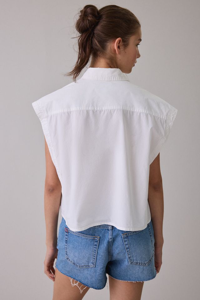 BDG Mind Over Muscle Sleeveless Oversized Button-Down Shirt #2