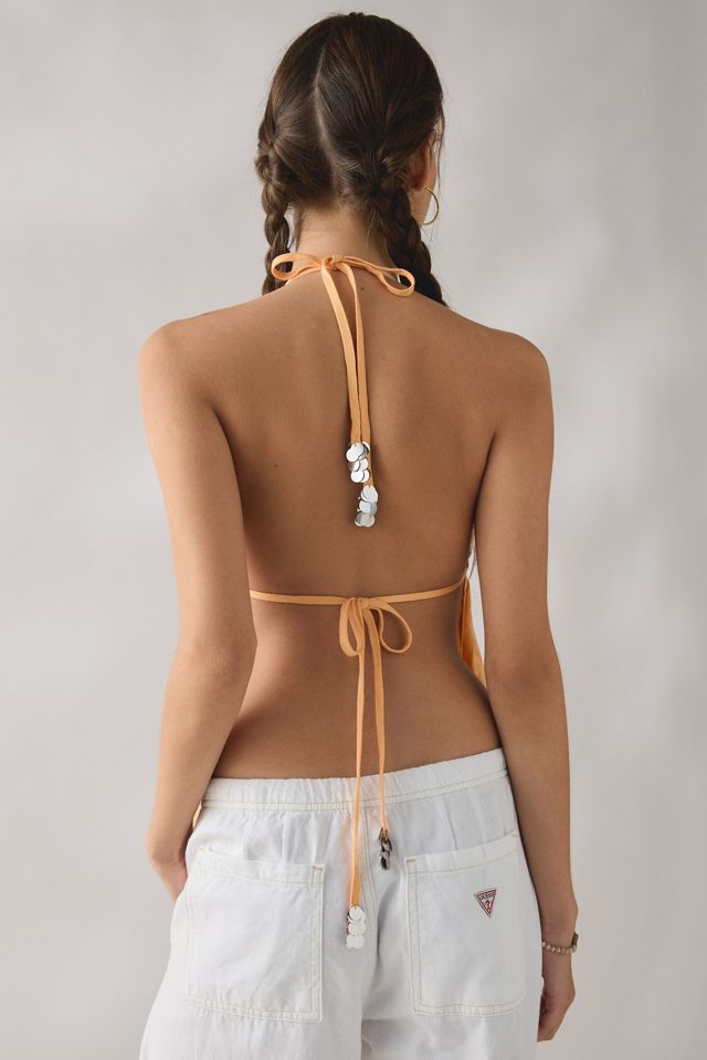 Kimchi Blue Camellia Shell Embellished Flyaway Halter Top #2
