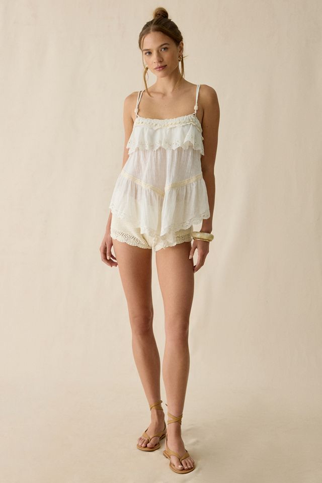 Kimchi Blue Evie Shell Embellished Lace Trim Babydoll Cami | Urban