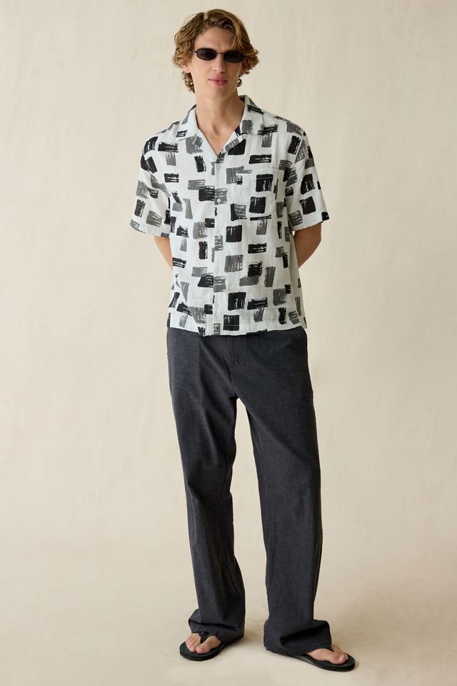 Chemise UO à manches courtes à col camp aéré à motif d'été #3