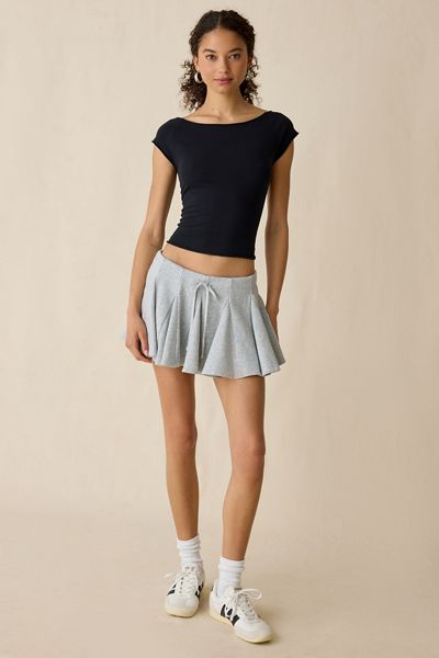 Kimchi Blue Nessa Godet Pleated Sweat Mini Skort
