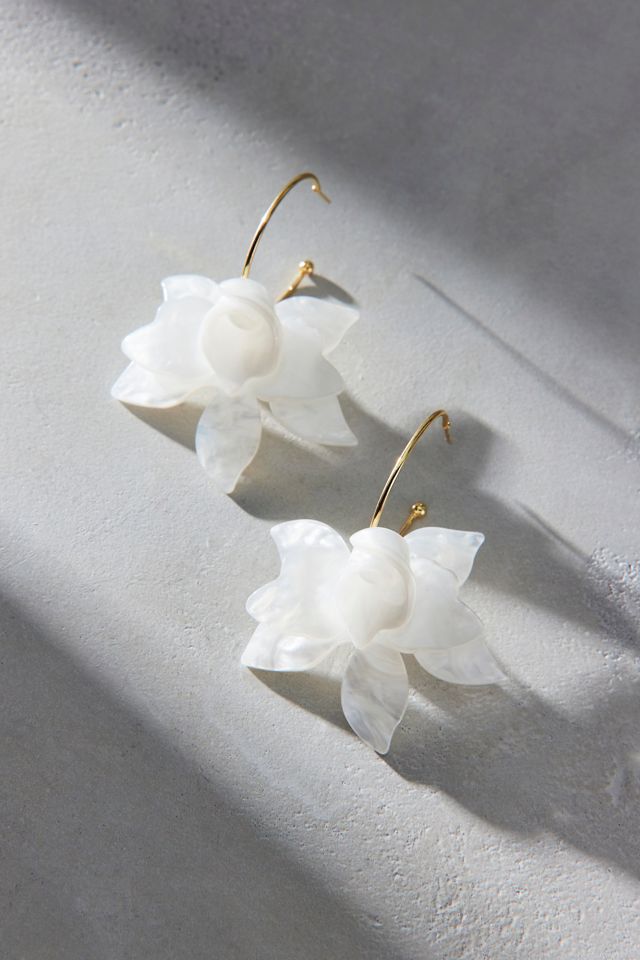 Boucles d'oreilles créoles à fleurs Juno Bloom #1