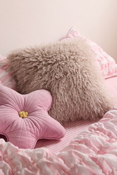 Dakota Shaggy Faux Fur Jacquard Throw Pillow