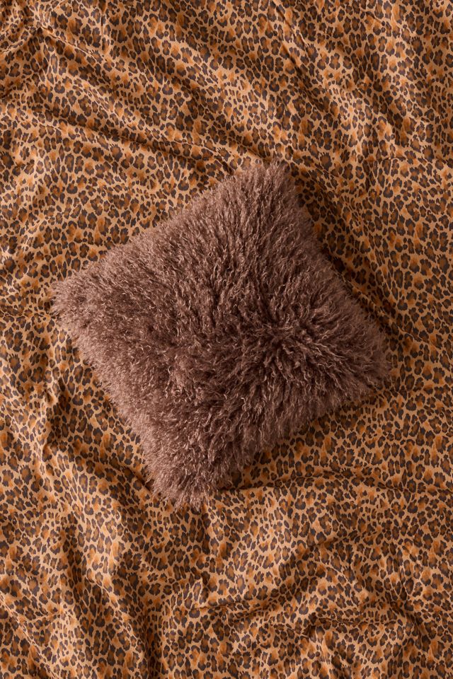 Dakota Shaggy Faux Fur Jacquard Throw Pillow #1