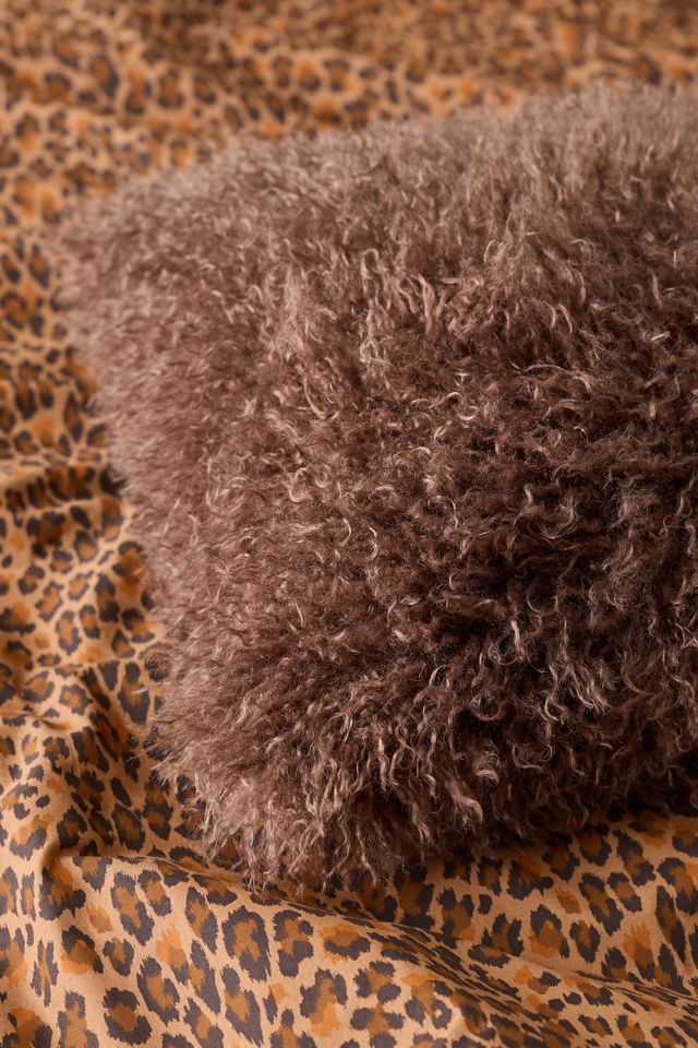 Dakota Shaggy Faux Fur Jacquard Throw Pillow #2