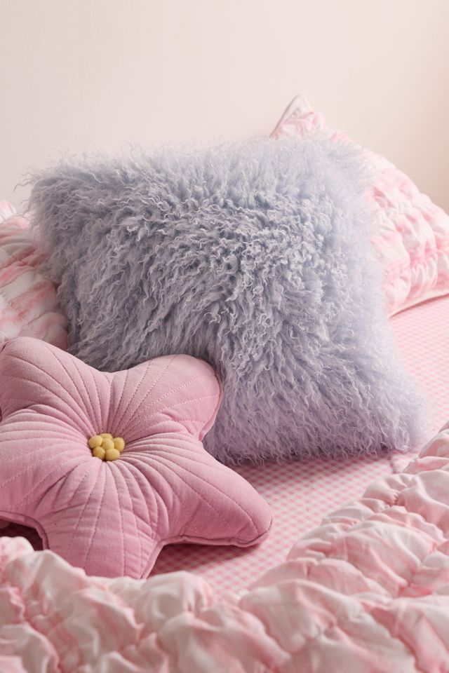 Dakota Shaggy Faux Fur Jacquard Throw Pillow #1