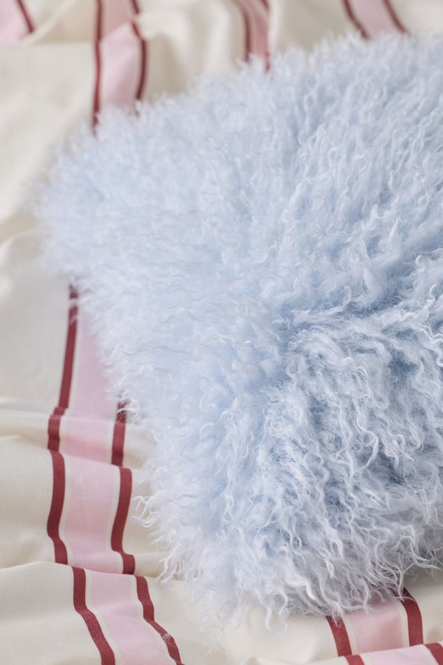 Dakota Shaggy Faux Fur Jacquard Throw Pillow #3