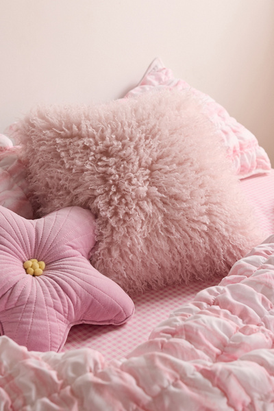 Dakota Shaggy Faux Fur Jacquard Throw Pillow | Urban Outfitters