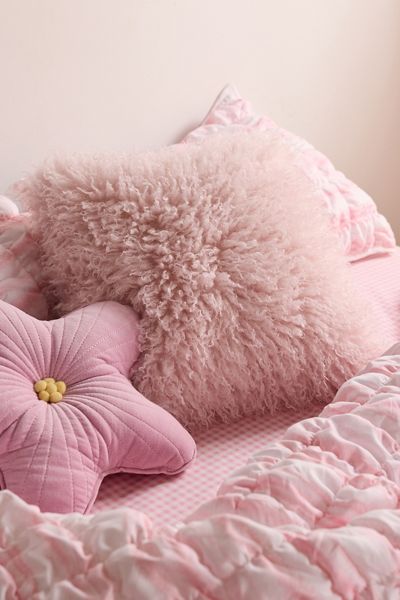 Dakota Shaggy Faux Fur Jacquard Throw Pillow