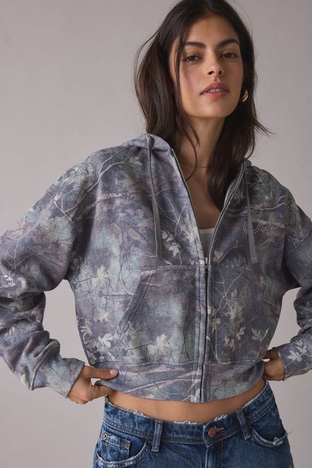 BDG Juniper Leafy Camo Zip-Up Hoodie Sweatshirt #4