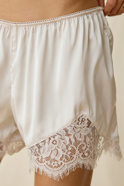 Out From Under Slip Away Lace Trim Satin Short