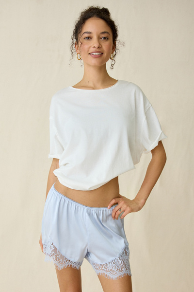 Out From Under Slip Away Lace Trim Satin Shorts | Urban Outfitters