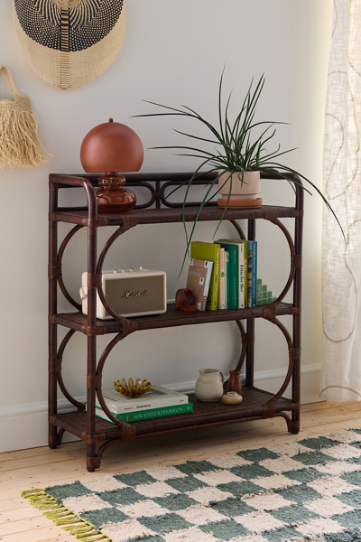 Cairn 3-Tier Looped Rattan Bookshelf