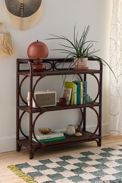 Cairn 3-Tier Looped Rattan Bookshelf