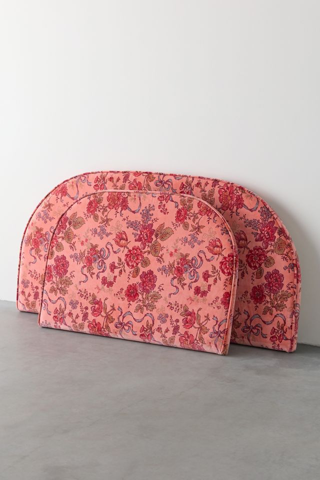 Jane Arch Velvet Upholstered Floating Headboard #5