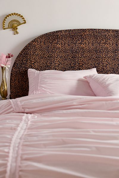 Jane Arch Velvet Upholstered Floating Headboard
