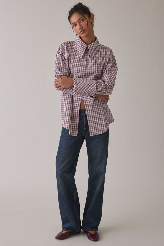 Ghospell Zeynab Check Oversized Shirt #3