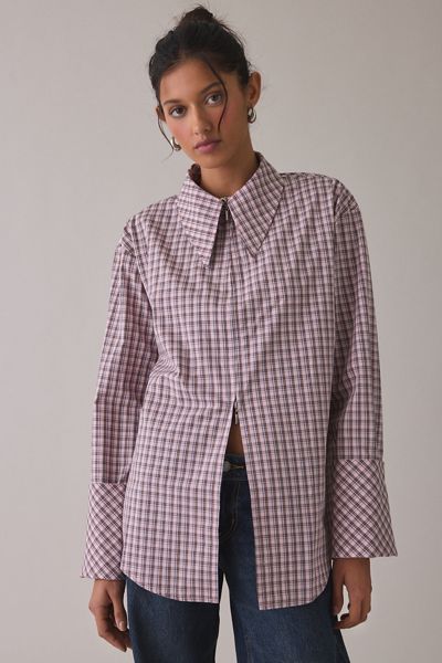 Ghospell Zeynab Check Oversized Shirt
