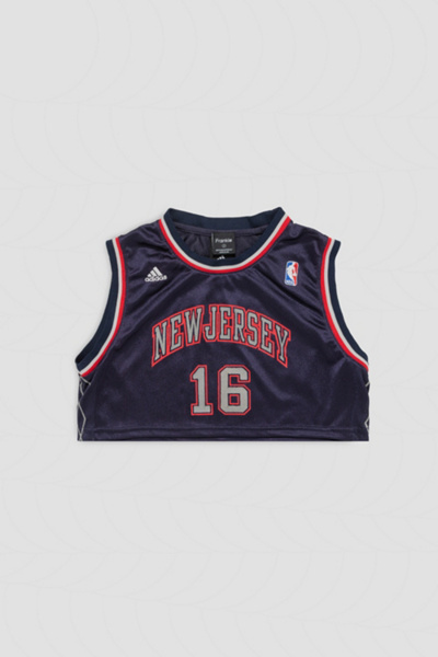 Frankie Collective Rework New Jersey Nets Crop Basketball Jersey