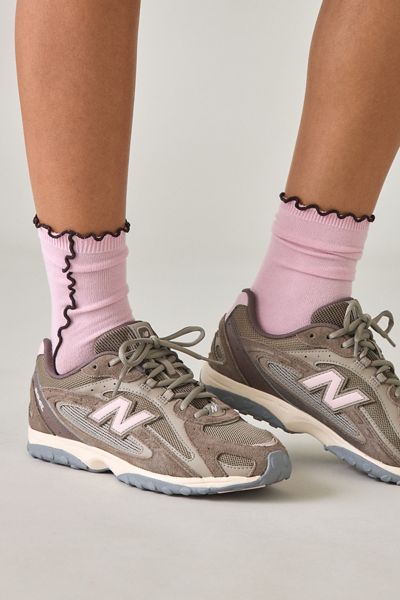Contrast Lettuce Edge Crew Socks