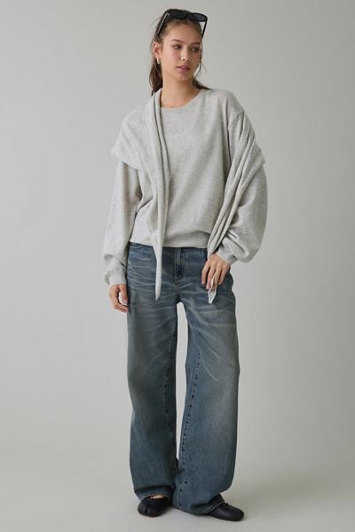 Lioness Olsen Scarf Detail Long Sleeve Knit Top
