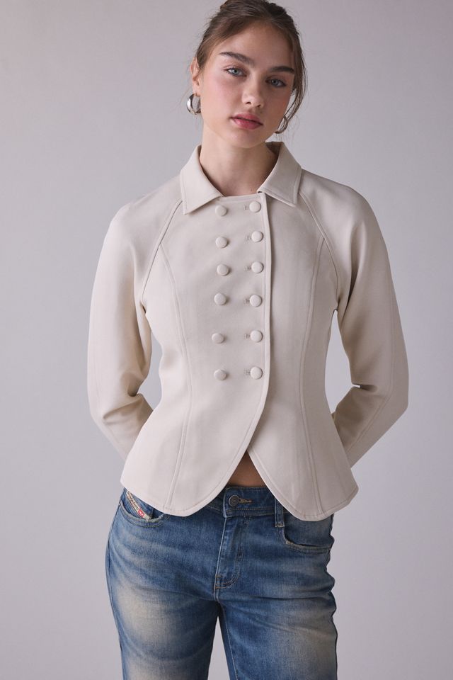 Lioness Form Button-Front Military Jacket #1