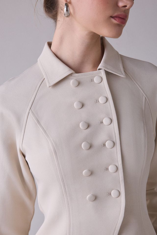 Lioness Form Button-Front Military Jacket #2