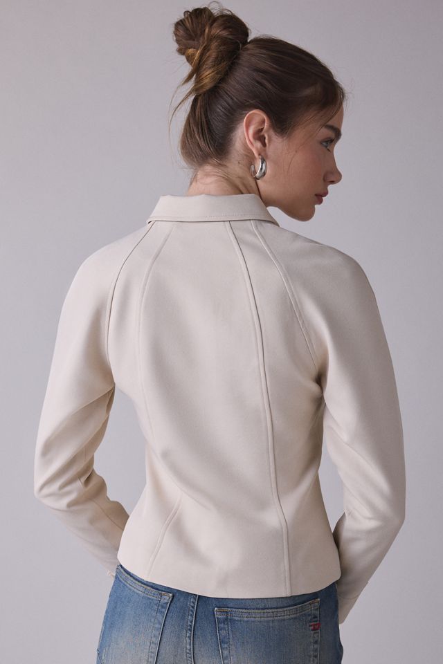 Lioness Form Button-Front Military Jacket #3