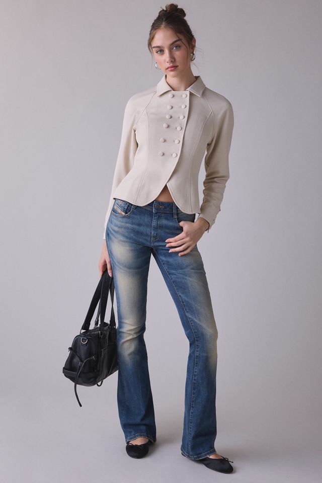 Lioness Form Button-Front Military Jacket #4