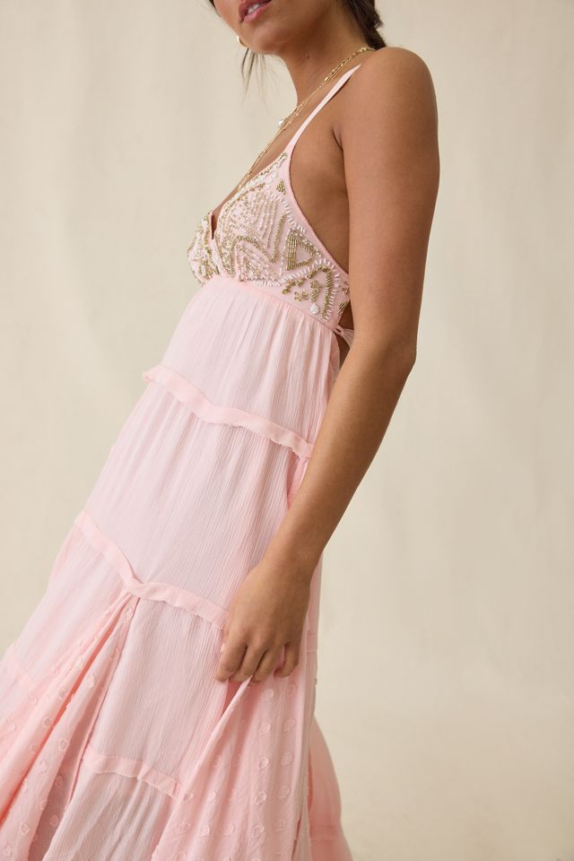 Kimchi Blue Bon Voyage Beaded Empire Waist Tiered Maxi Dress #1