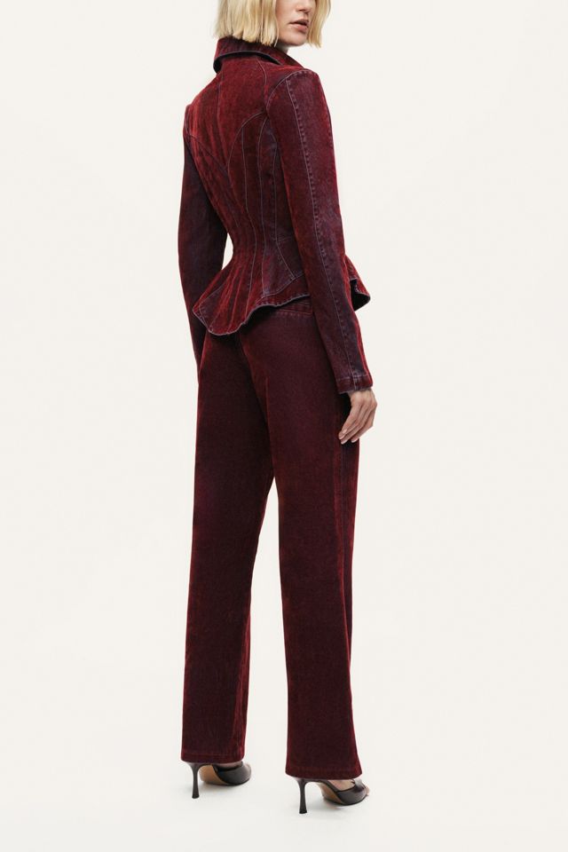 Nocturne Velvet Corset-Seamed Peplum Jacket | Urban Outfitters